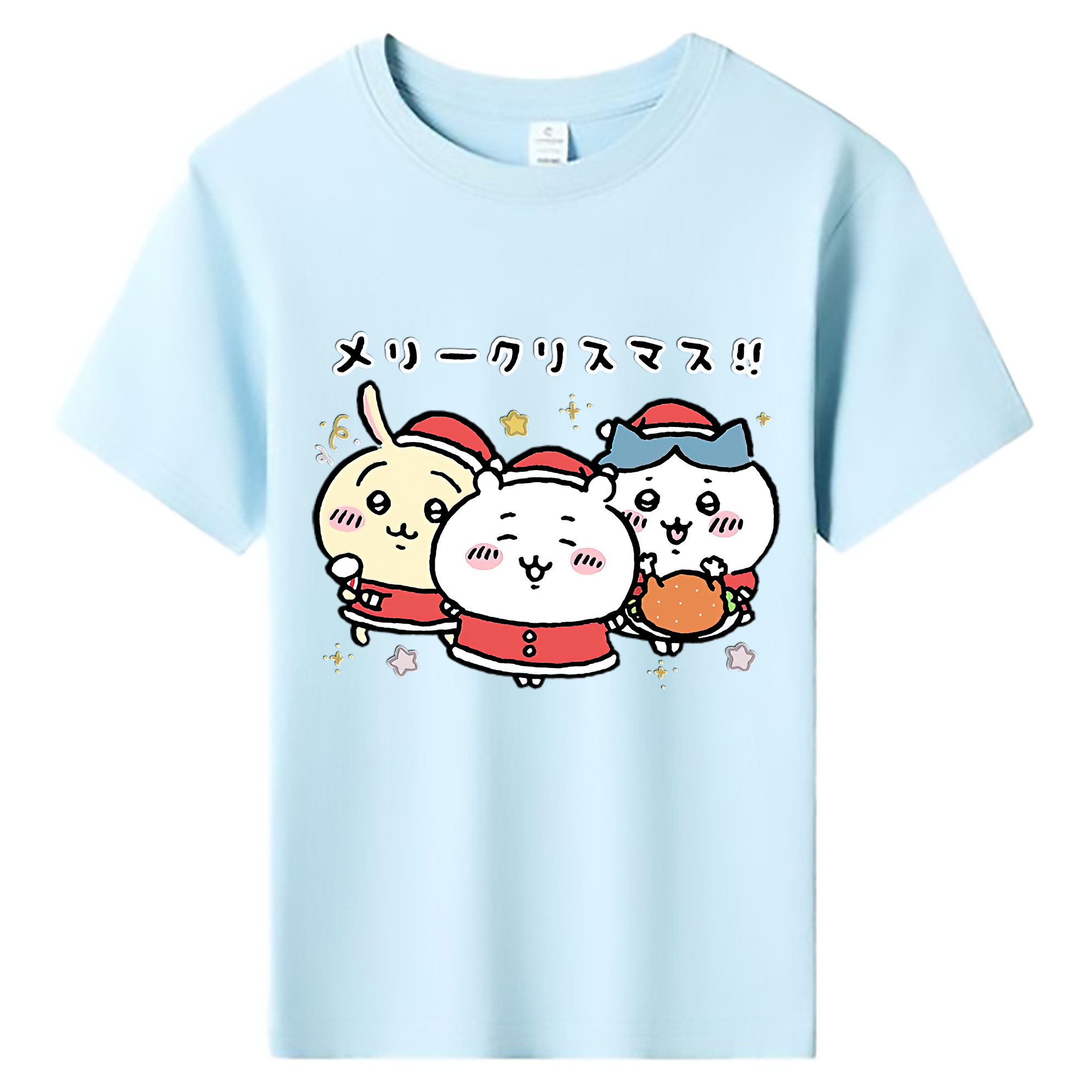 （画像用） ちいかわ ハチワレ Chii-kawa hachiware 綿100％キッズTシャツ（フロントプリント）